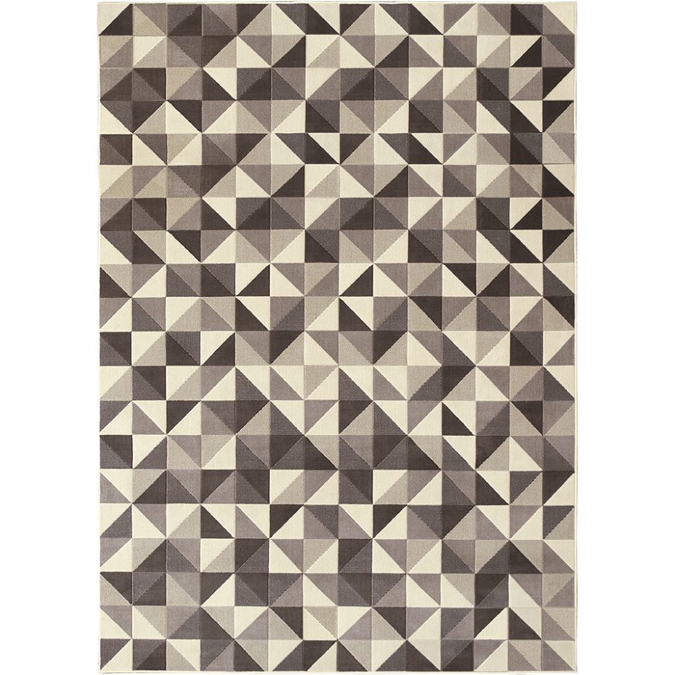 Tapete Supreme Retangular Polipropileno (400x500) Cinza e Branco