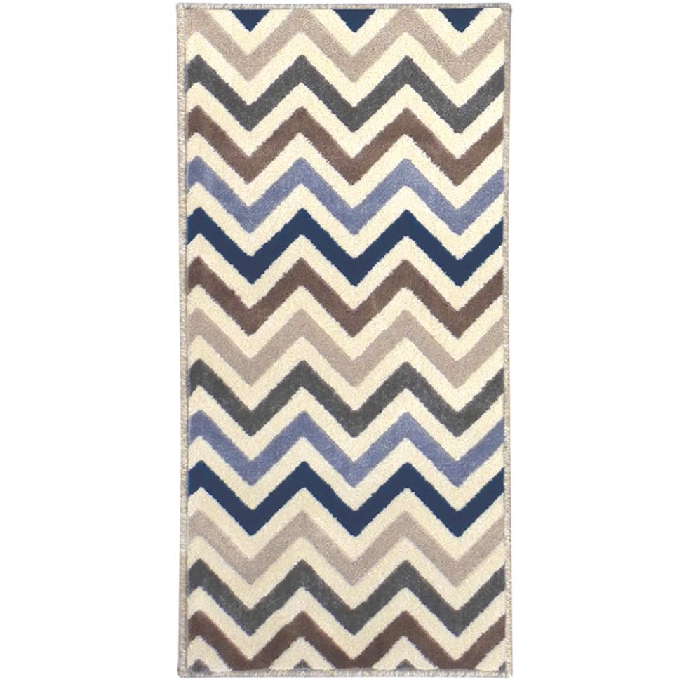 Tapete Supreme Retangular Polipropileno (50x100) Azul e Cinza