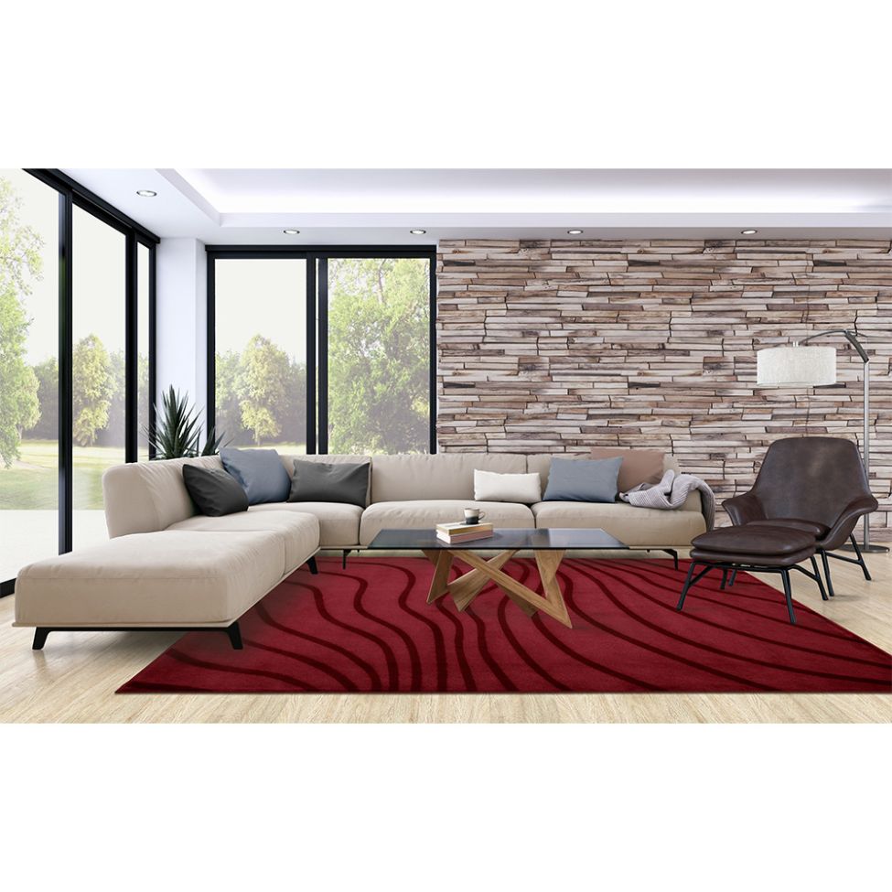 Tapete Sutil Retangular Polipropileno (200x250) Vermelho