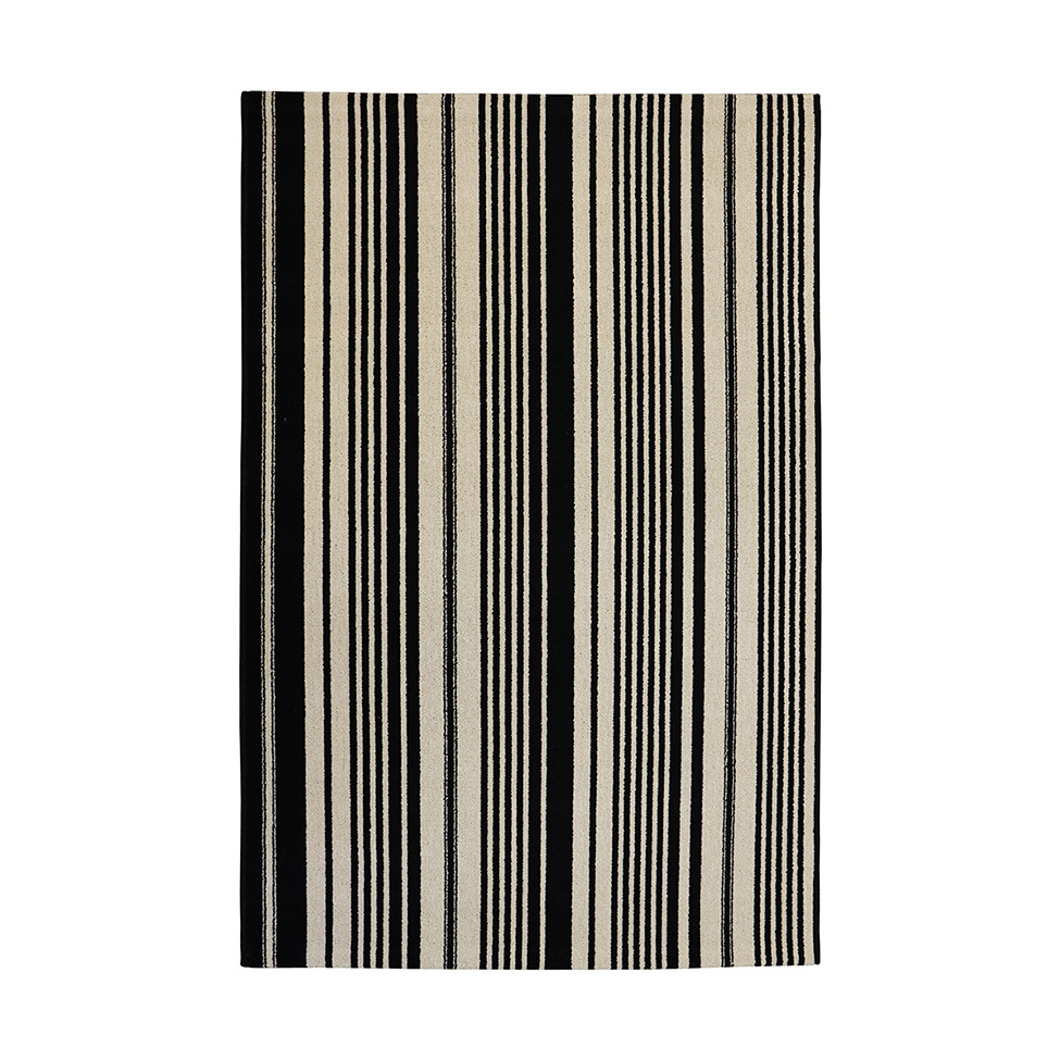 Tapete Tufting Aruba Retangular (100x150) Bege e Preto