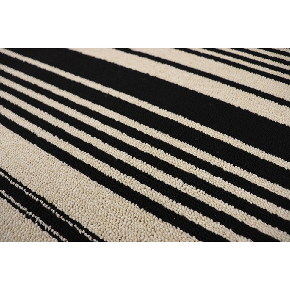 Tapete Tufting Aruba Retangular (100x150) Bege e Preto