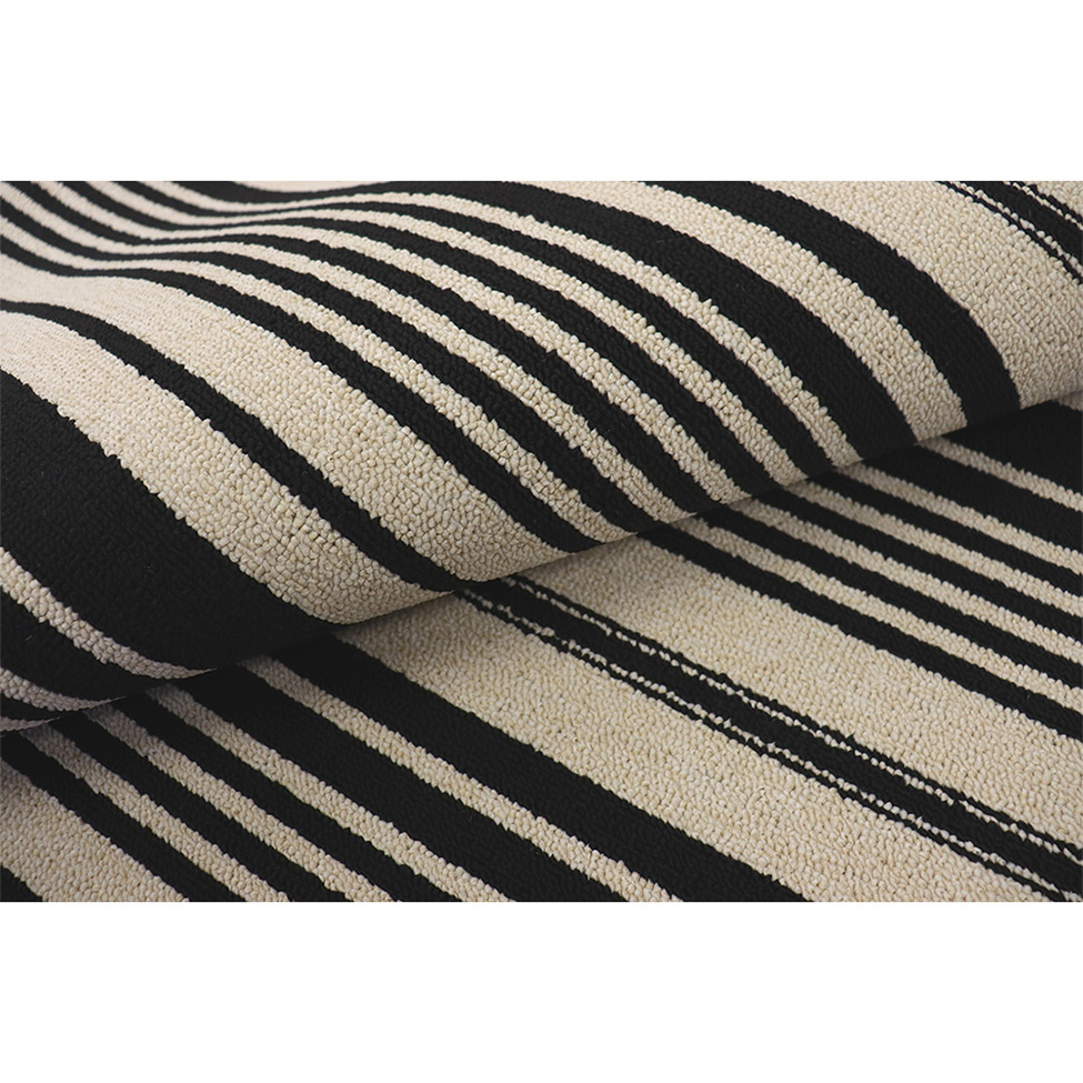 Tapete Tufting Aruba Retangular (100x150) Bege e Preto