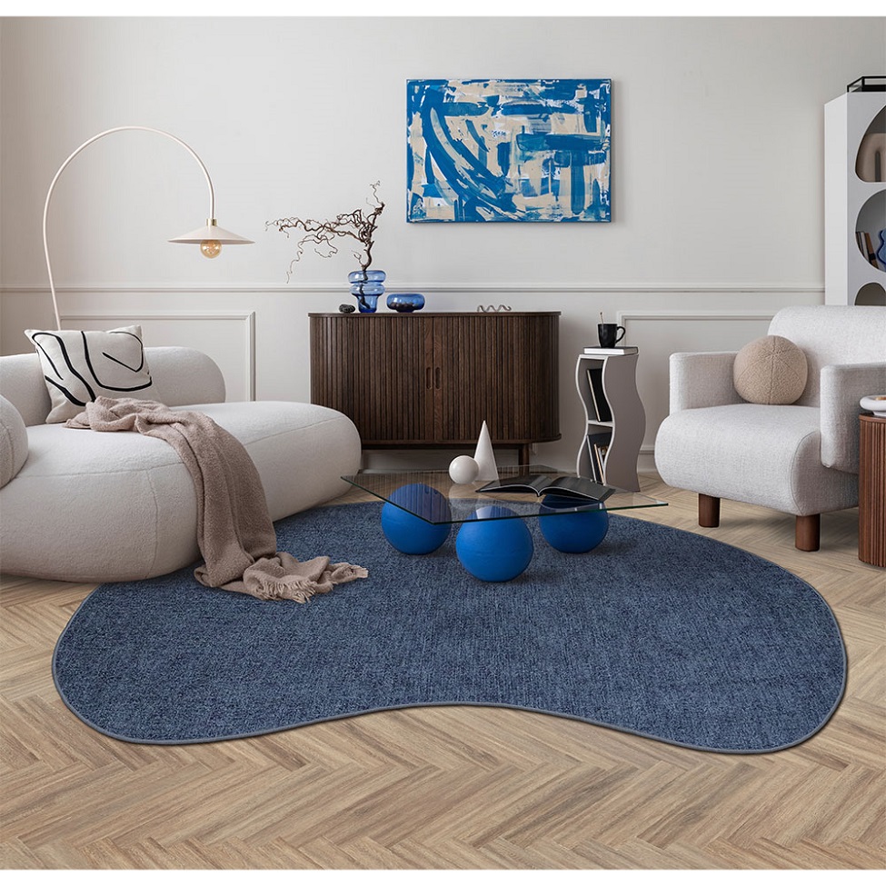 Tapete Tufting Elegant Orgânico I Bouclé (145x195) Azul Marinho