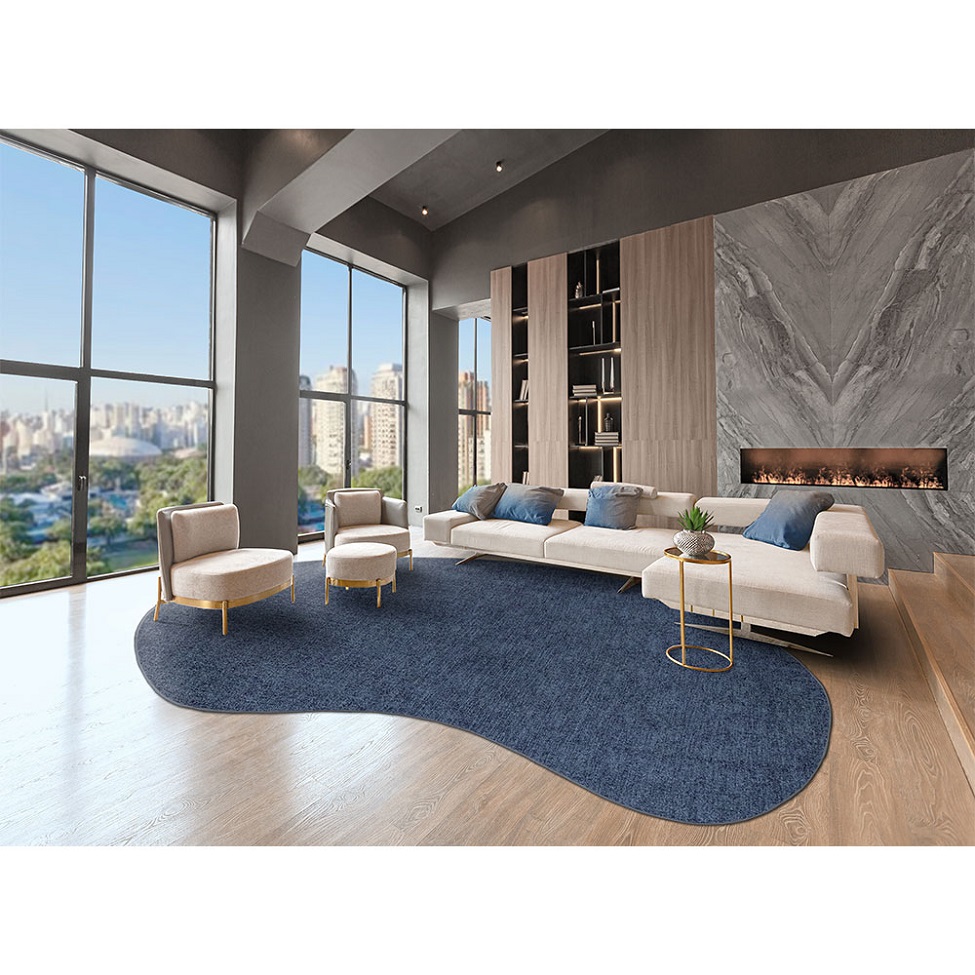 Tapete Tufting Elegant Orgânico I Bouclé (295x395) Azul Marinho