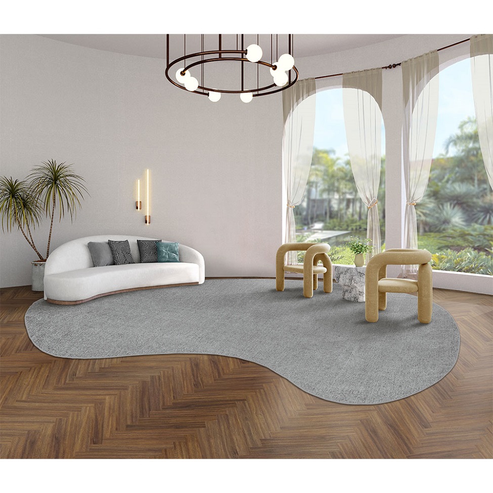 Tapete Tufting Elegant Orgânico I Bouclé (295x395) Cinza
