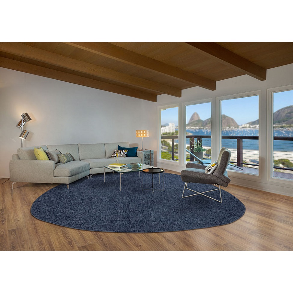Tapete Tufting Elegant Orgânico II Bouclé (195x295) Azul Marinho