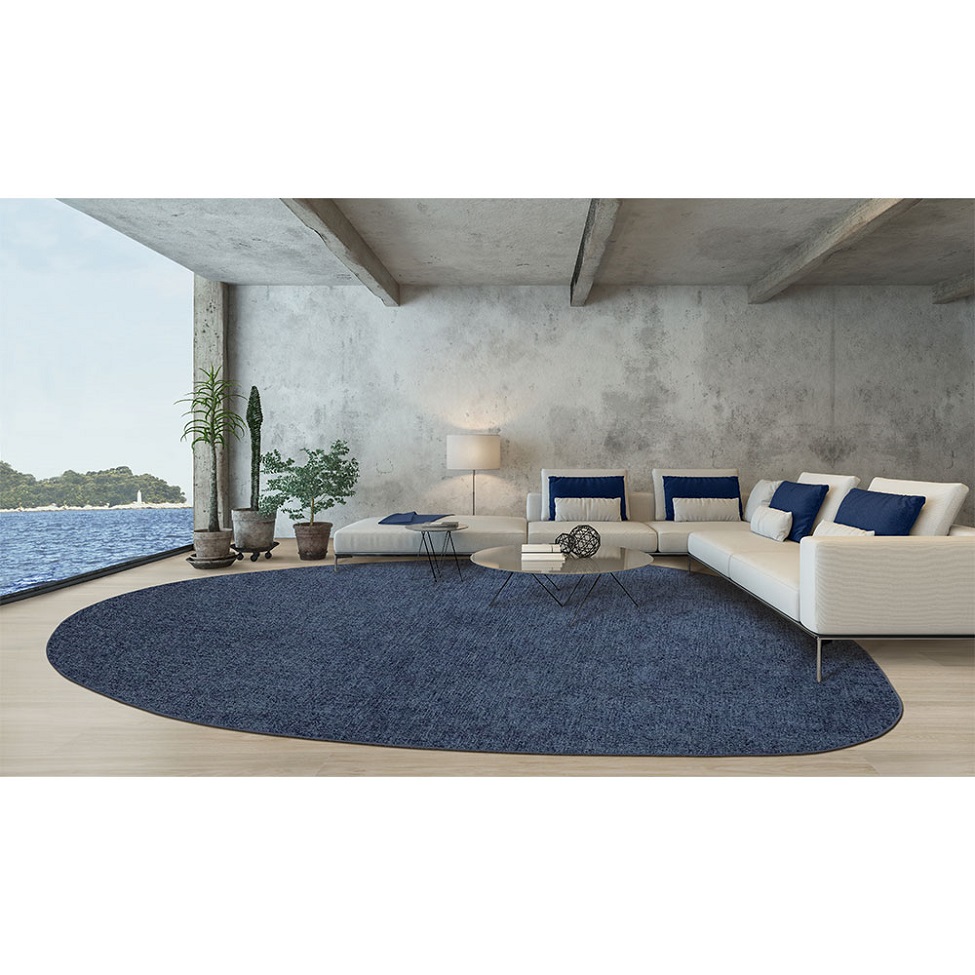 Tapete Tufting Elegant Orgânico II Bouclé (295x395) Azul Marinho