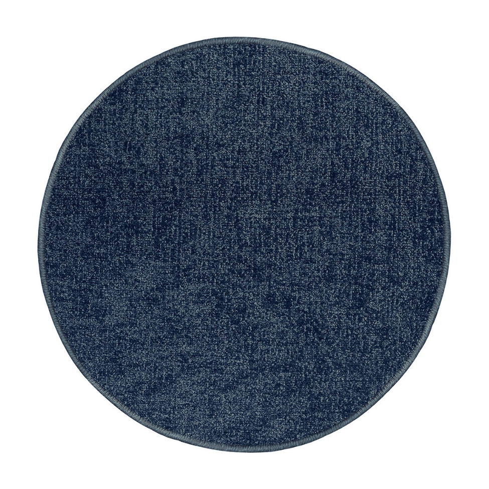 Tapete Tufting Elegant Redondo Bouclé (190x190) Azul Marinho