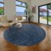 Tapete Tufting Elegant Redondo Bouclé (190x190) Azul Marinho