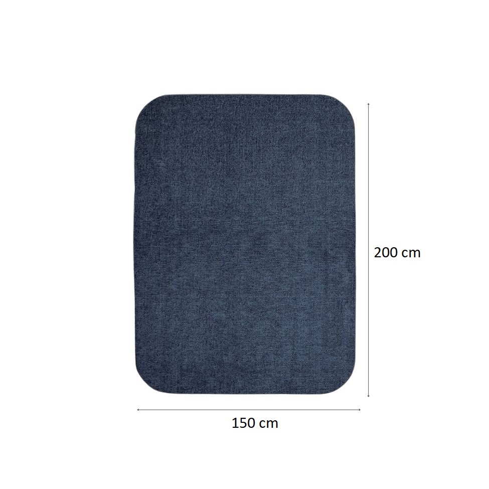 Tapete Tufting Elegant Retangular Bouclé (150x200) Azul Marinho