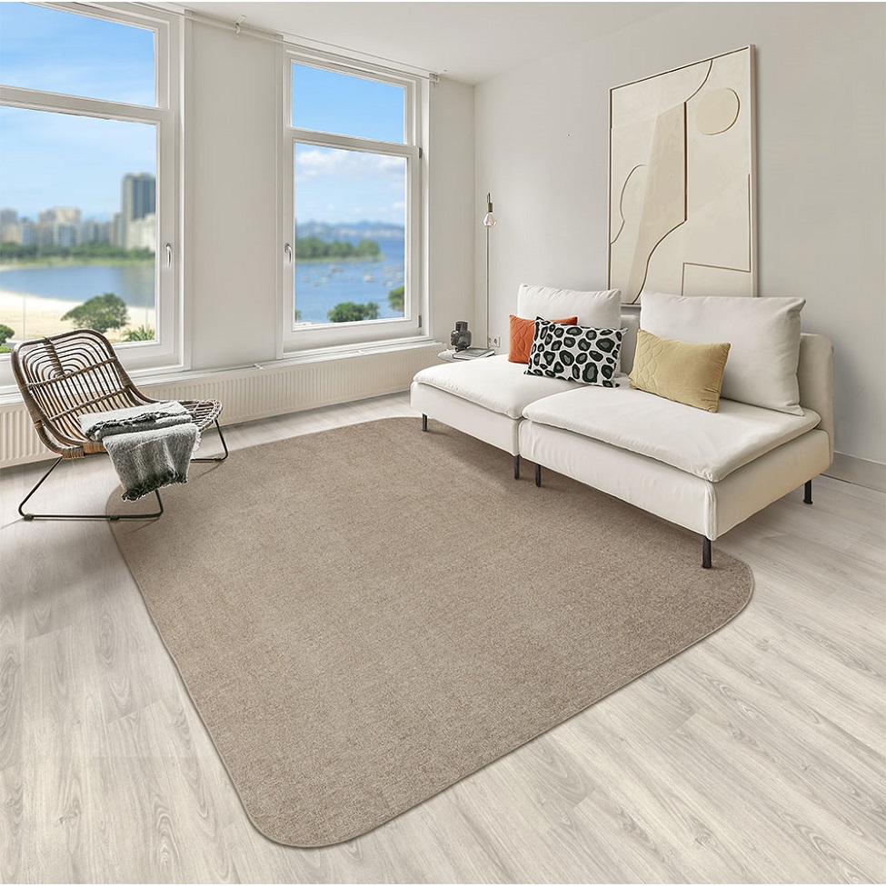 Tapete Tufting Elegant Retangular Bouclé (150x200) Bege