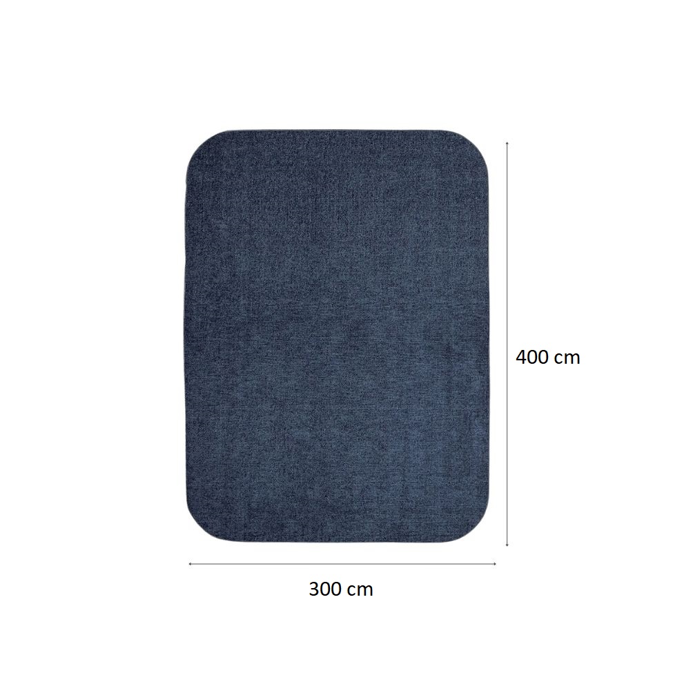 Tapete Tufting Elegant Retangular Bouclé (300x400) Azul Marinho