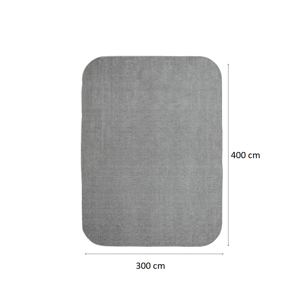 Tapete Tufting Elegant Retangular Bouclé (300x400) Cinza
