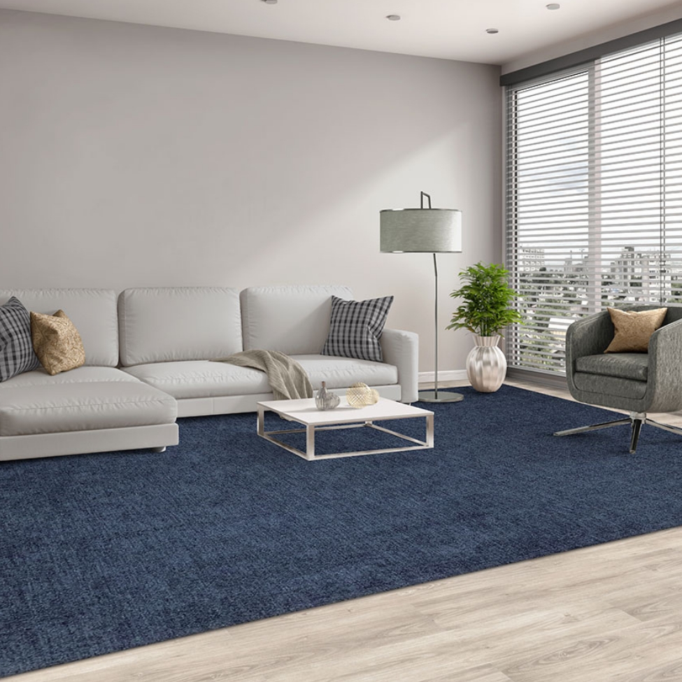 Tapete Tufting Elegant Retangular Roselan (290x390) Azul Marinho