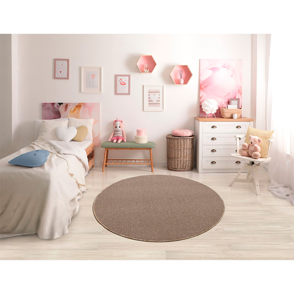 Tapete Tufting Lumiere Redondo Polipropileno (140x140) Amêndoa