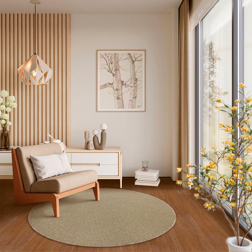 Tapete Tufting Lumiere Redondo Polipropileno (140x140) Areia