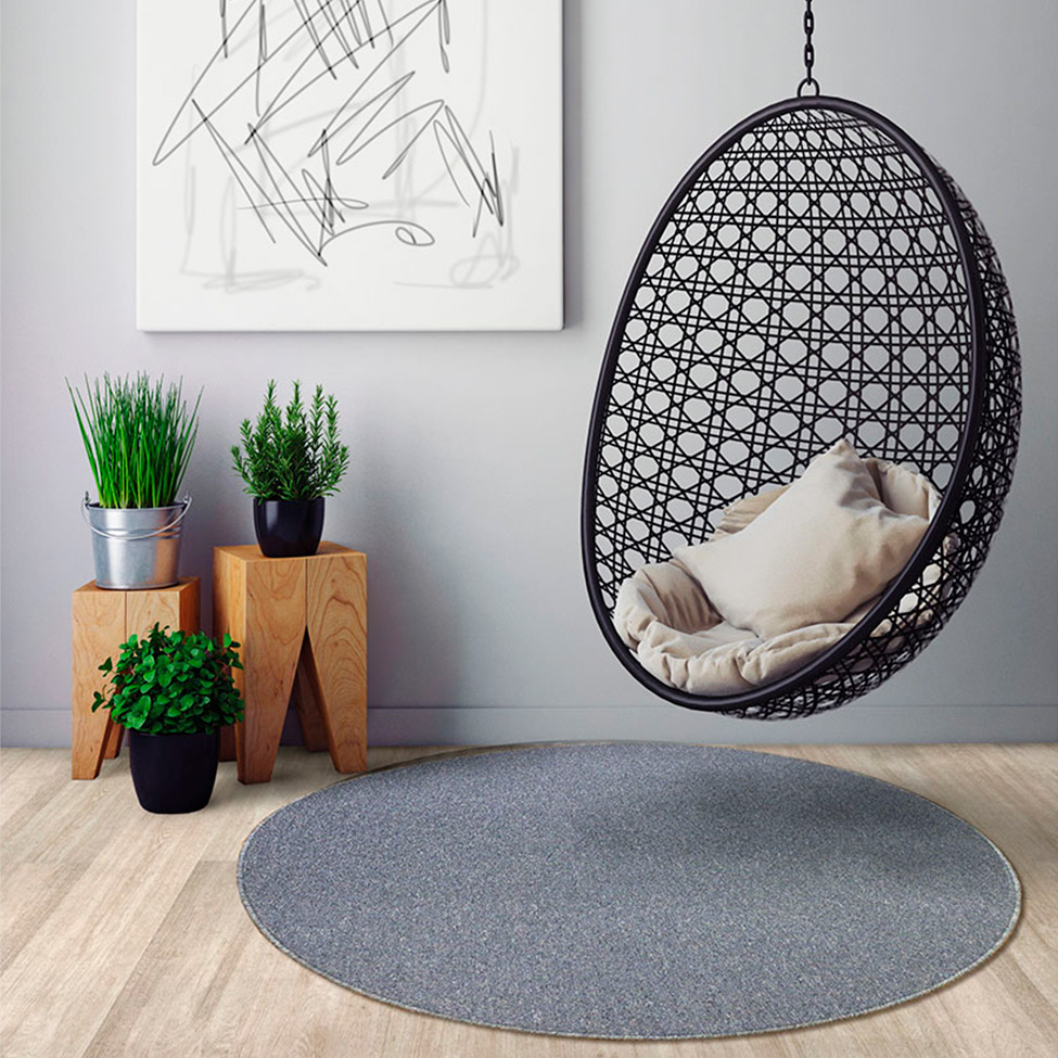 Tapete Tufting Lumiere Redondo Polipropileno (140x140) Celeste