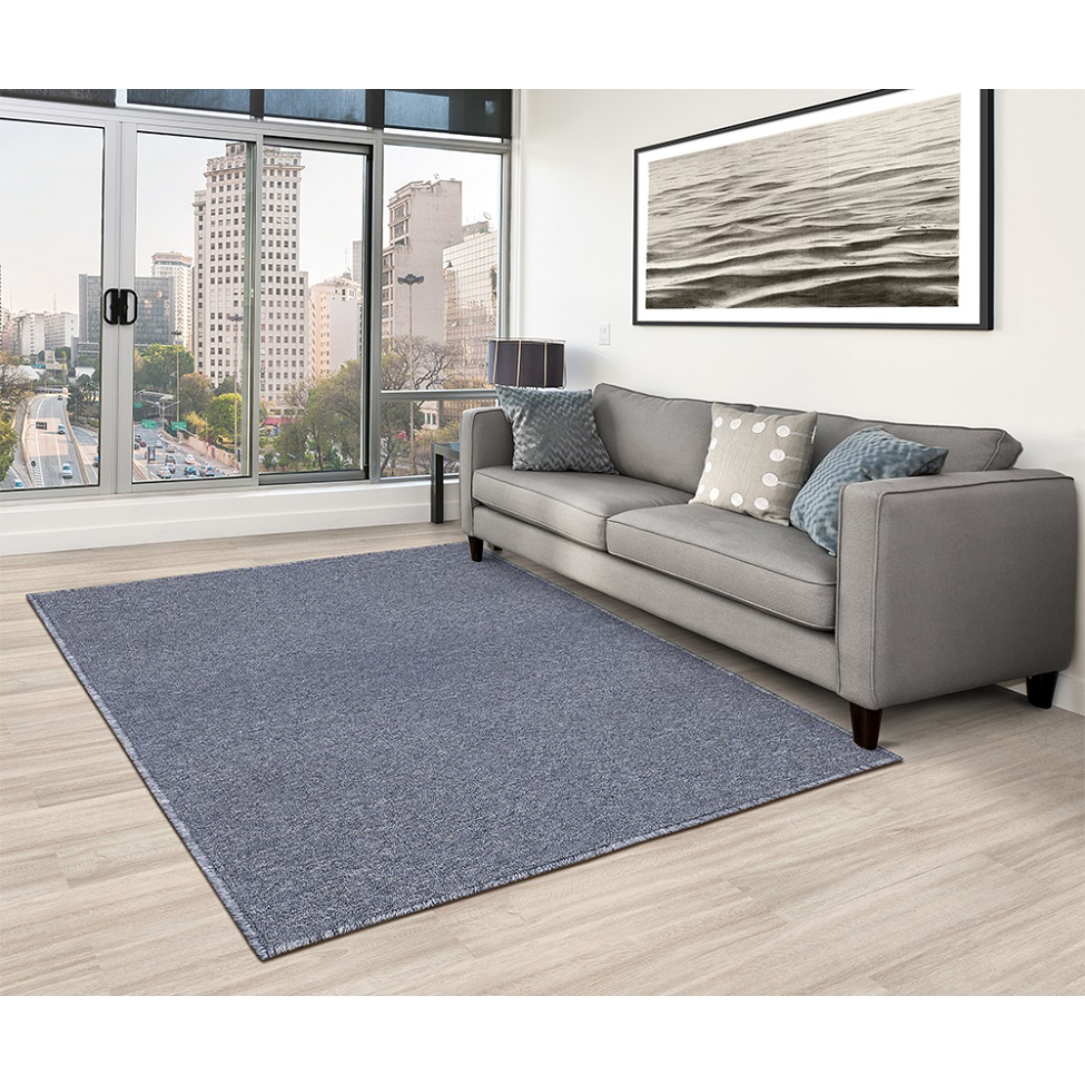 Tapete Tufting Lumiere Retangular Bouclé (150x200) Celeste