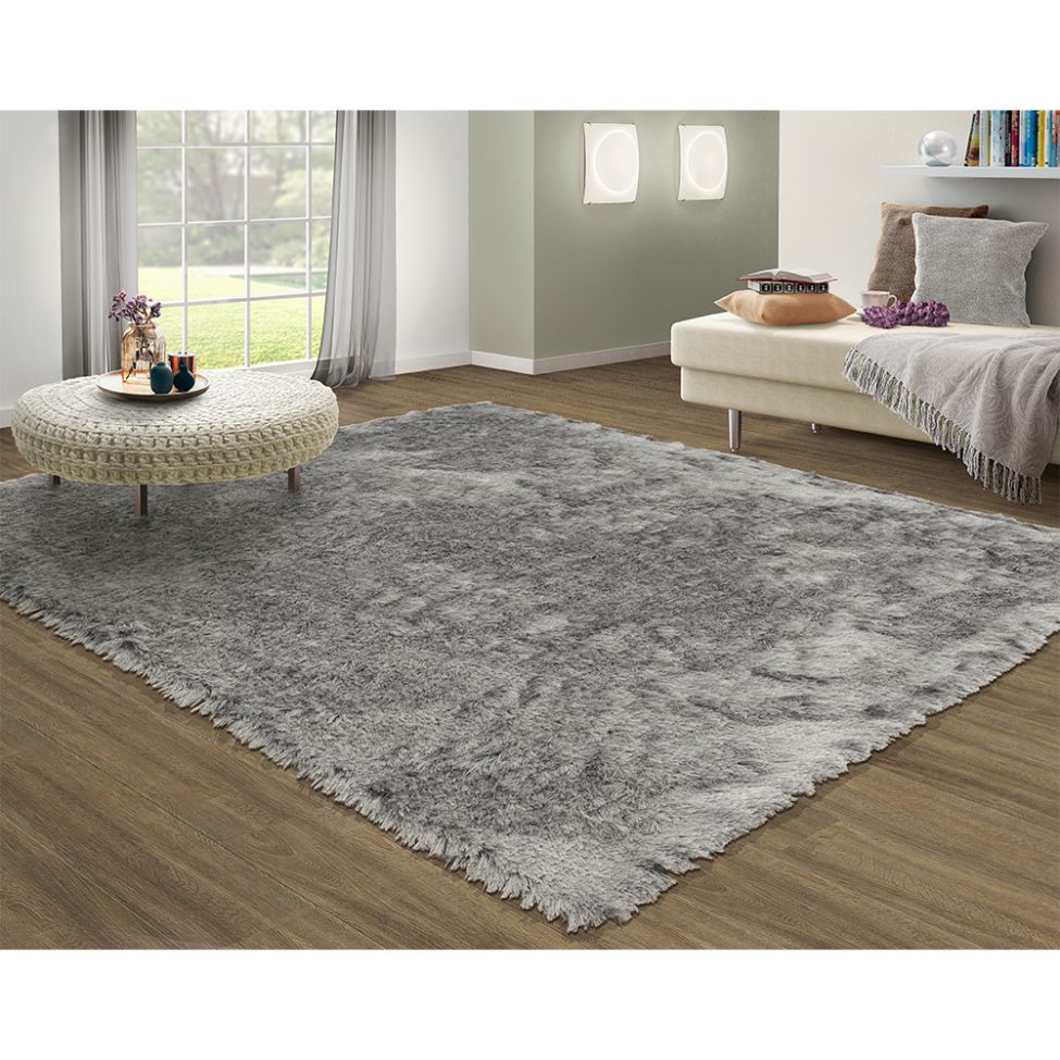 Tapete Tufting Lunar Retangular Poliéster (200x250) Cinza