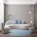 Tapete Tufting Relex Redondo Veludo (190x190) Azul Claro
