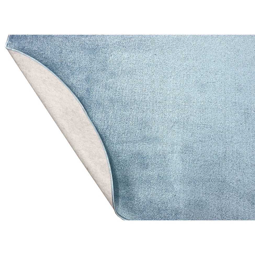 Tapete Tufting Relex Redondo Veludo (190x190) Azul Claro