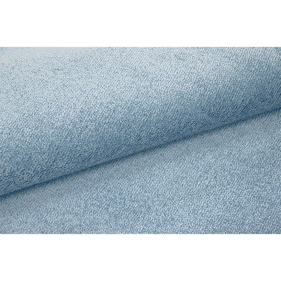 Tapete Tufting Relex Redondo Veludo (190x190) Azul Claro