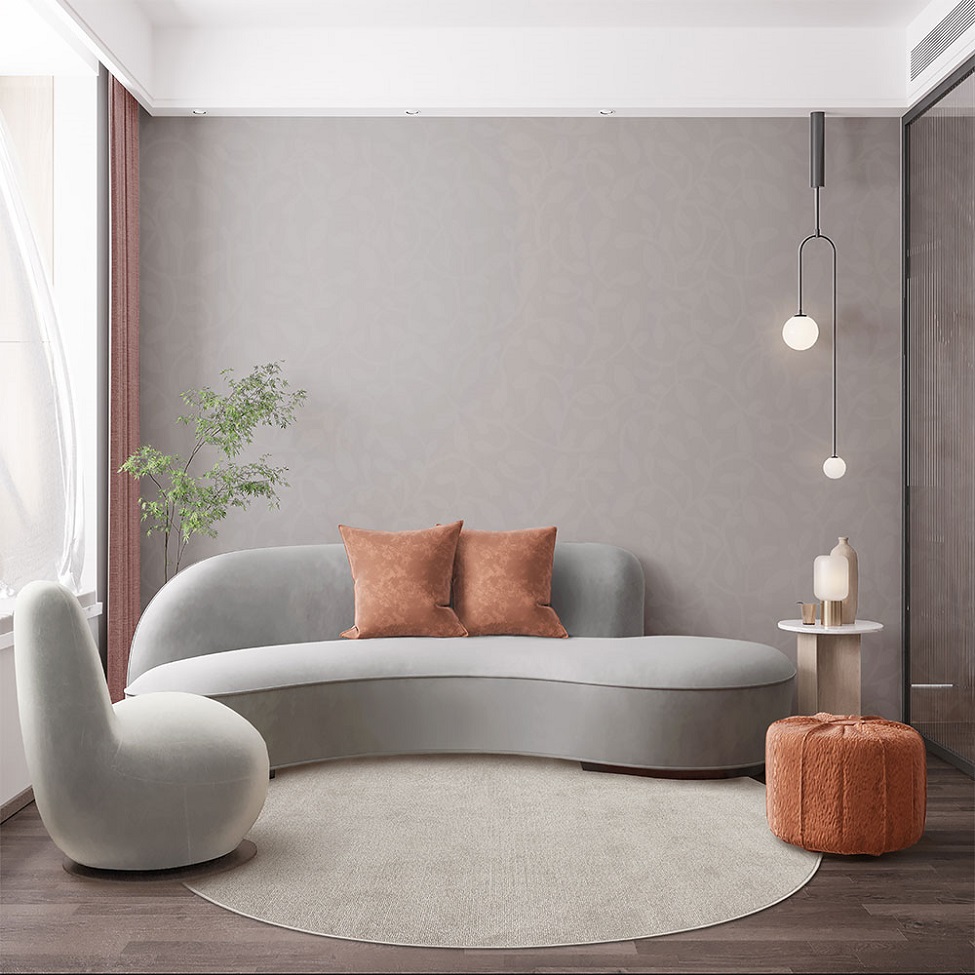 Tapete Tufting Relex Redondo Veludo (190x190) Marfim