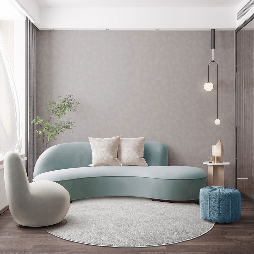 Tapete Tufting Relex Redondo Veludo (190x190) Prata
