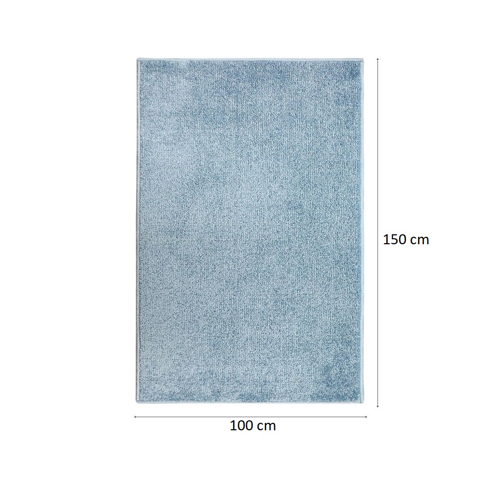 Tapete Tufting Relex Retangular Veludo (100x150) Azul Claro