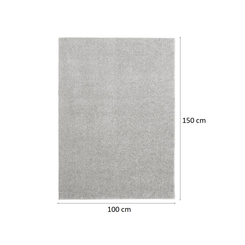 Tapete Tufting Relex Retangular Veludo (100x150) Prata