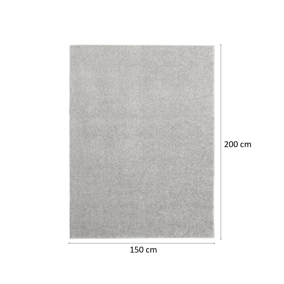 Tapete Tufting Relex Retangular Veludo (150x200) Prata