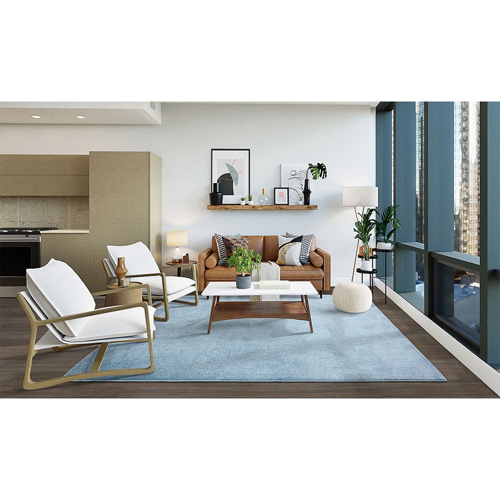 Tapete Tufting Relex Retangular Veludo (200x250) Azul Claro
