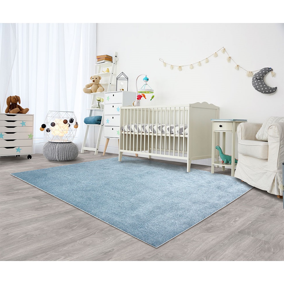 Tapete Tufting Relex Retangular Veludo (200x250) Azul Claro