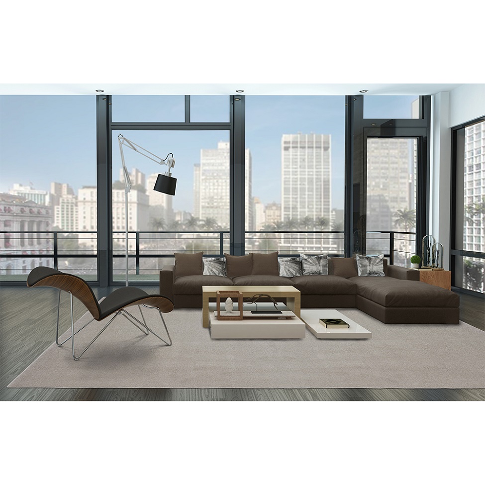 Tapete Tufting Relex Retangular Veludo (300x400) Gelo