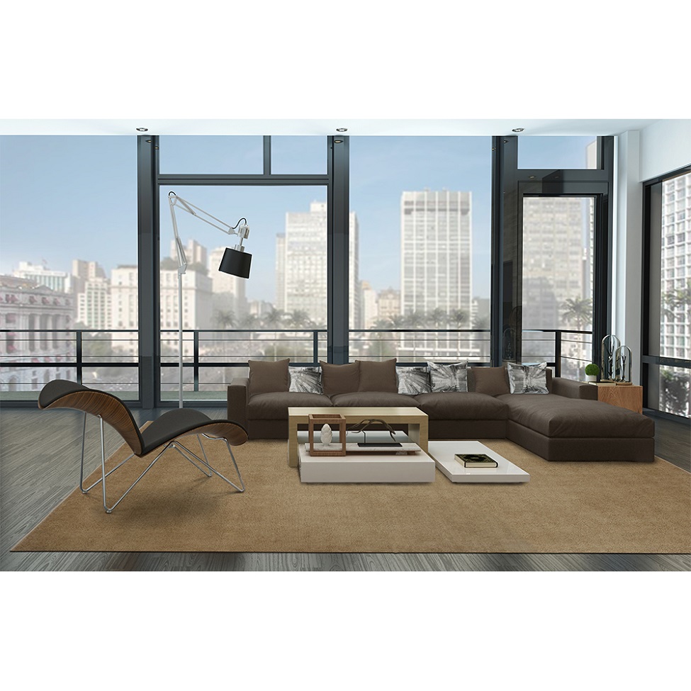 Tapete Tufting Relex Retangular Veludo (300x400) Trigo