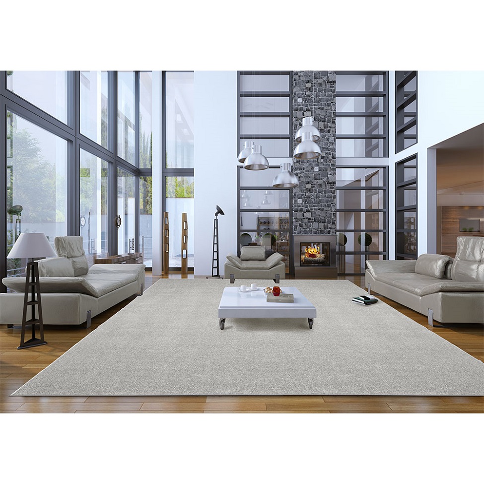 Tapete Tufting Relex Retangular Veludo (400x500) Prata