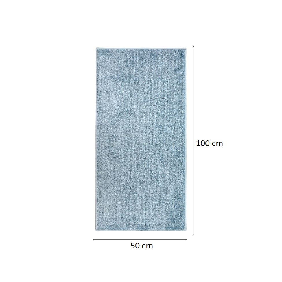 Tapete Tufting Relex Retangular Veludo (50x100) Azul Claro