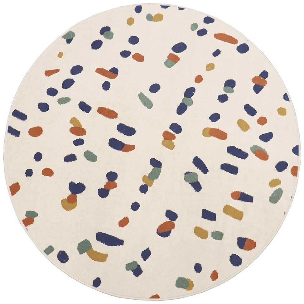 Tapete Vibe Art Redondo Algodão (140x140) Colorido