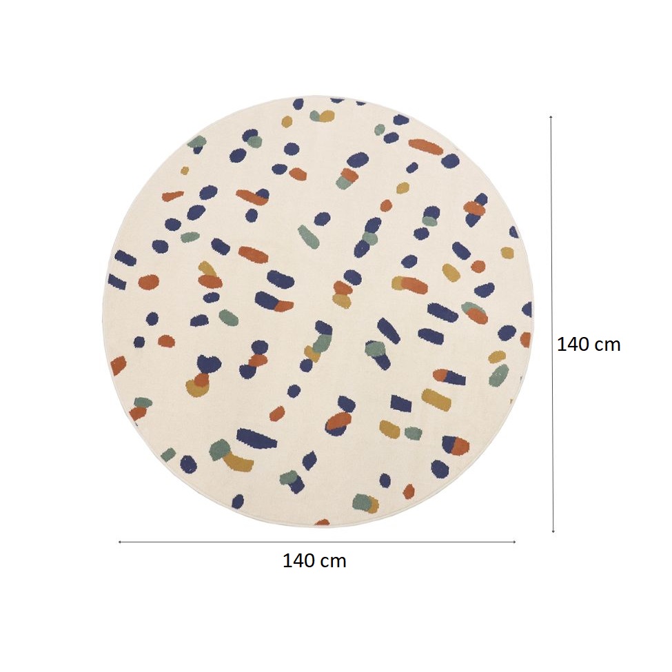 Tapete Vibe Art Redondo Algodão (140x140) Colorido