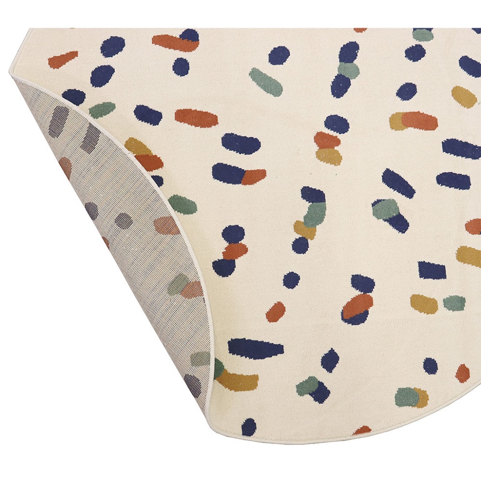 Tapete Vibe Art Redondo Algodão (140x140) Colorido