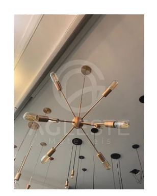 Lustre Sputinik 8 Lâmpada E27 Cobre - T.Y Iluminação