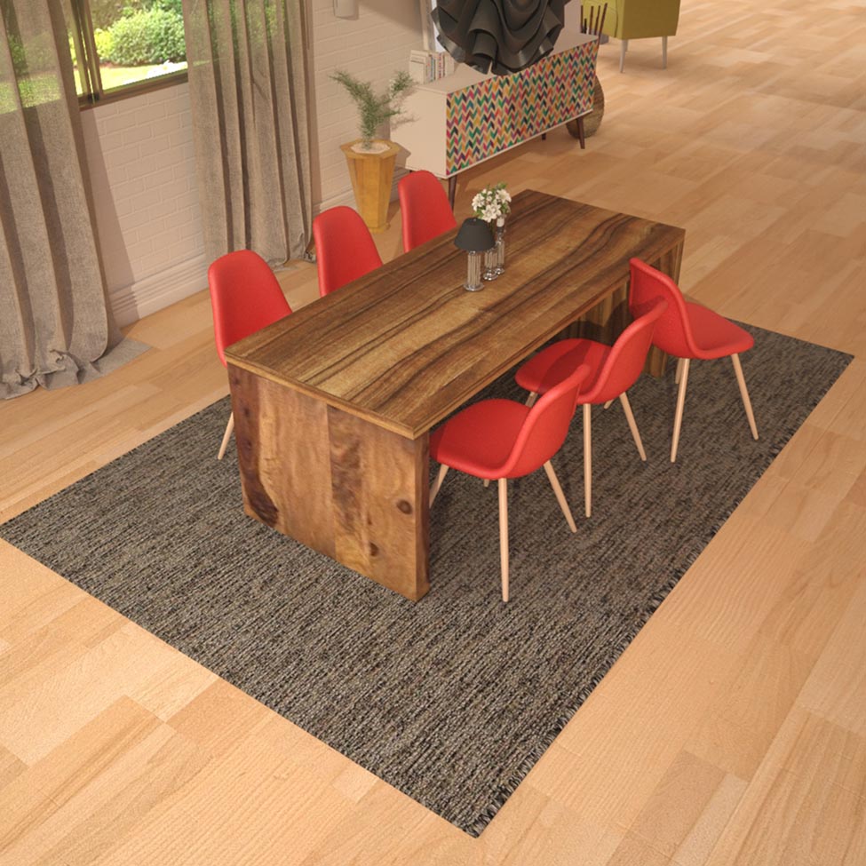 Tapete New Bouclê Retangular Poliéster (200x300cm) Chumbo