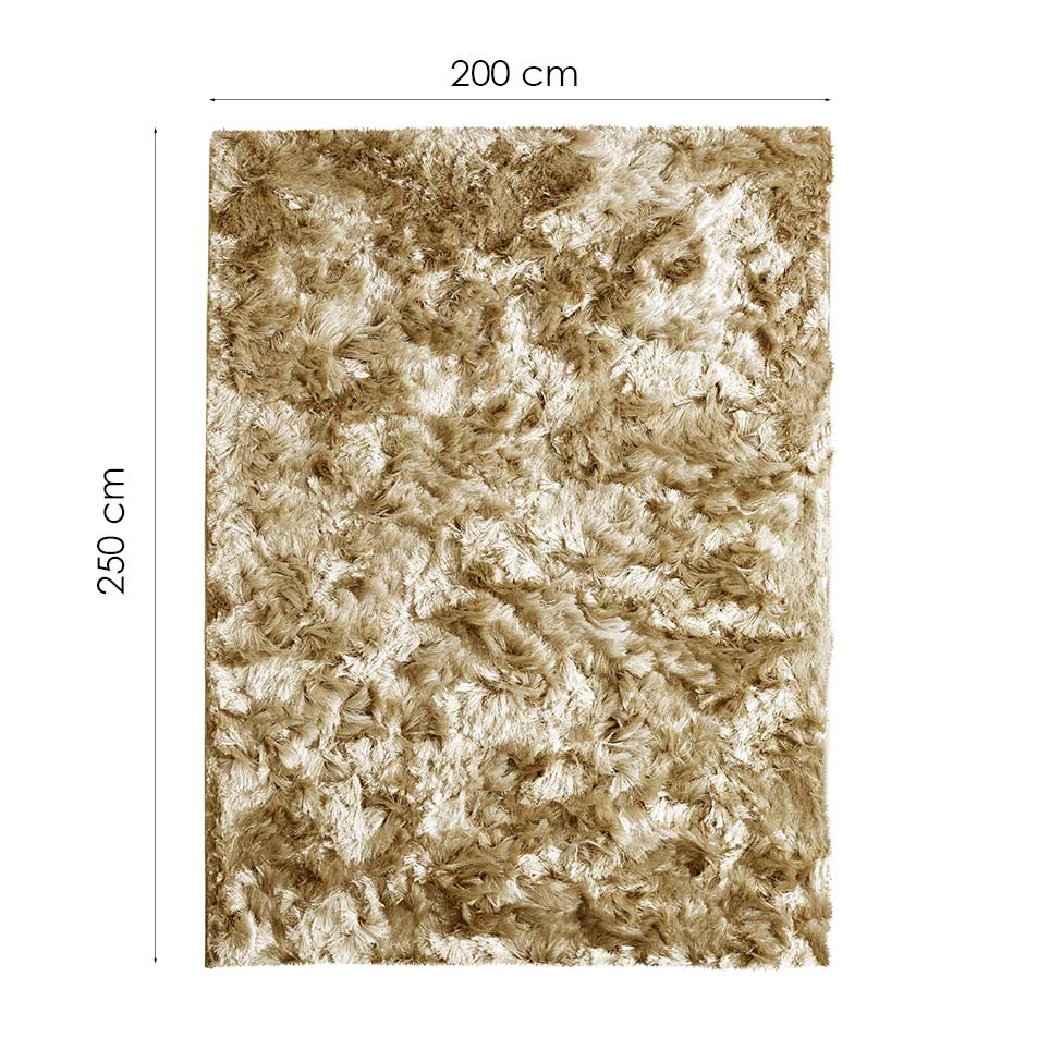 Tapete Show Valsa Retangular Poliéster 200x250 cm Marrom Claro
