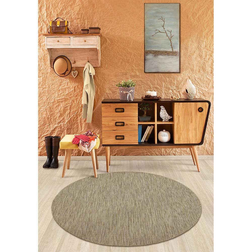 Tapete Sisal New Bouclê Palha Bege 1,40M Redondo