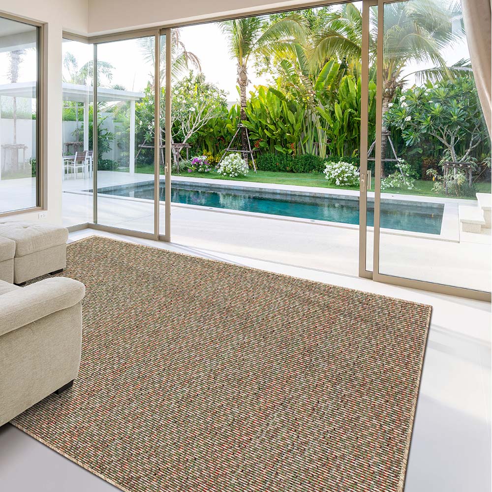 Tapete Sisal New Colors Colore Marrom-Verde 1,00X1,50M