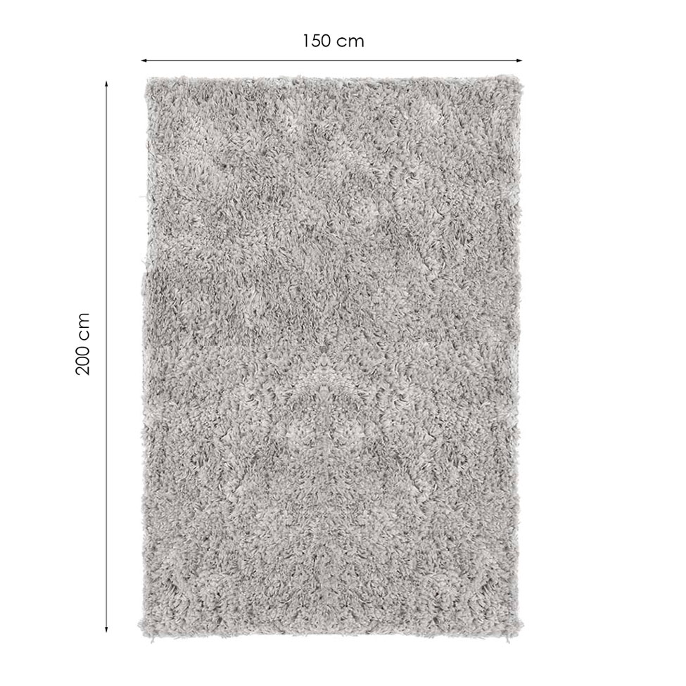 Tapete Tufting Foffo Retangular Poliéster 150x200 cm Cinza