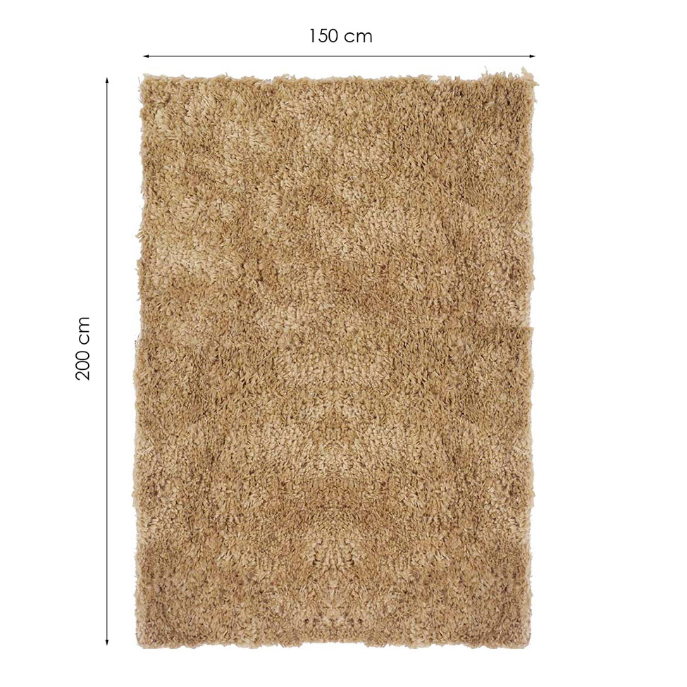 Tapete Tufting Foffo Retangular Poliéster 150x200 cm Marrom Claro