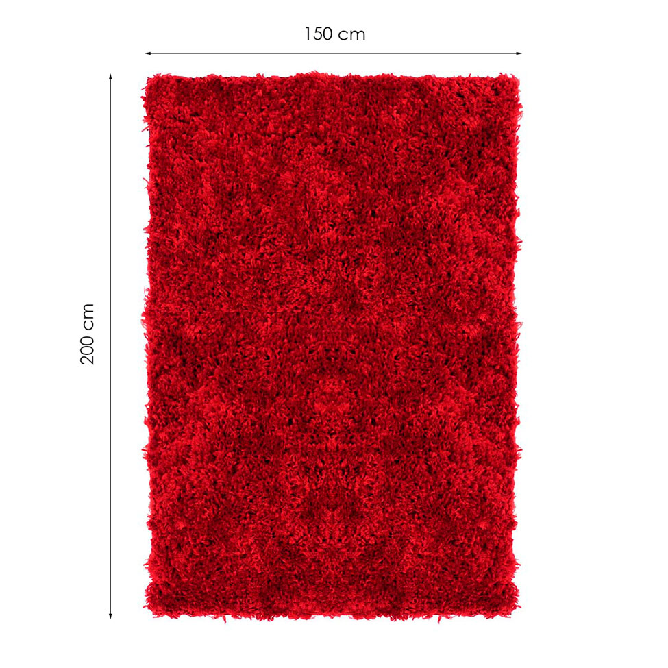 Tapete Tufting Foffo Retangular Poliéster 150x200 cm Vermelho
