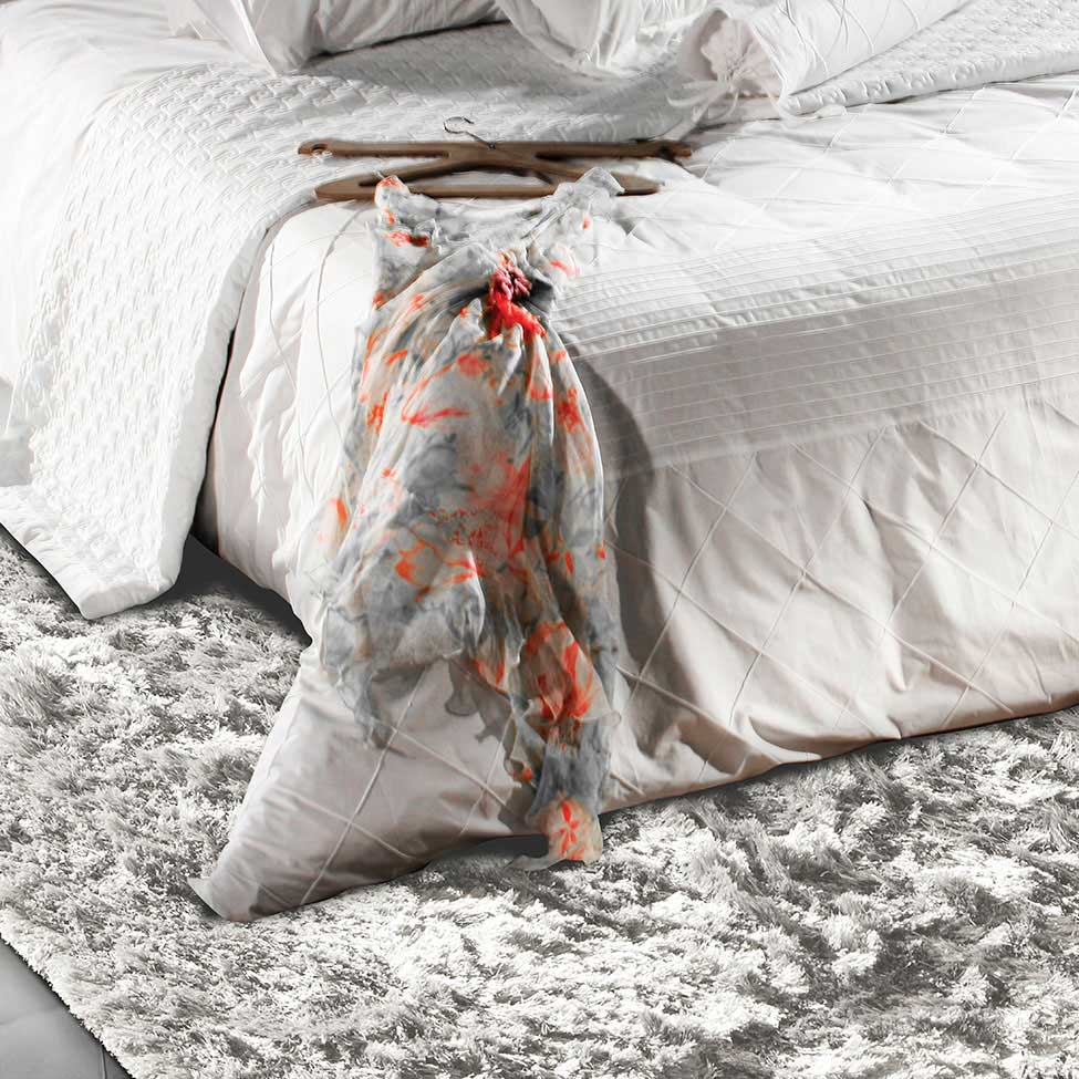Tapete Tufting Show Bale Retangular Polipropileno 150x200 cm Prata