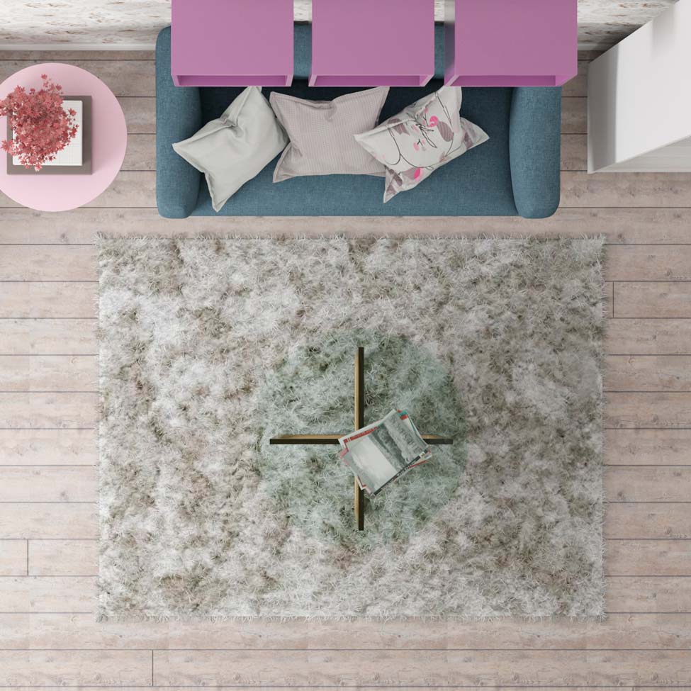 Tapete Tufting Show Bale Retangular Polipropileno 150x200 cm Prata